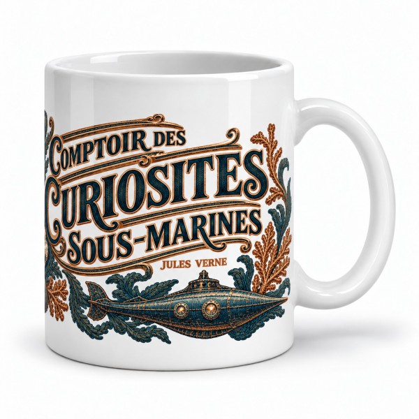 Mug Jules Verne - Comptoir des curiosités sous-marines, anse à droite