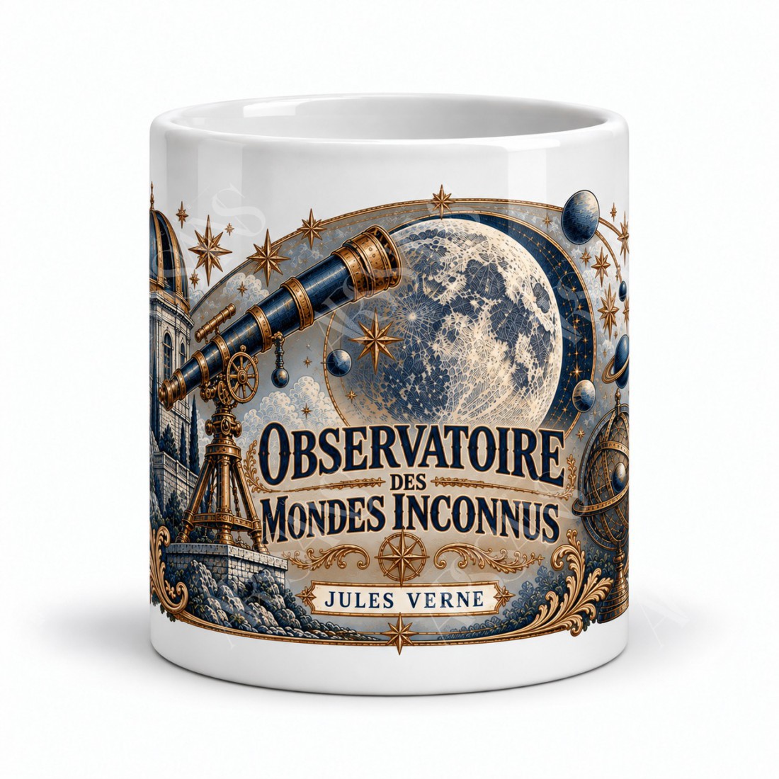 Mug Jules Verne - Observatoire des mondes inconnus, vue de face