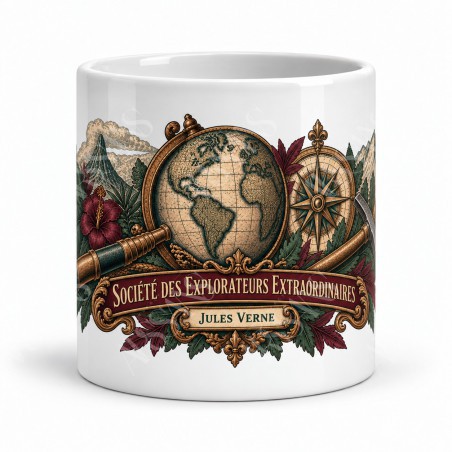Mug Jules Verne - Société des explorateurs extraordinaires, vue de face