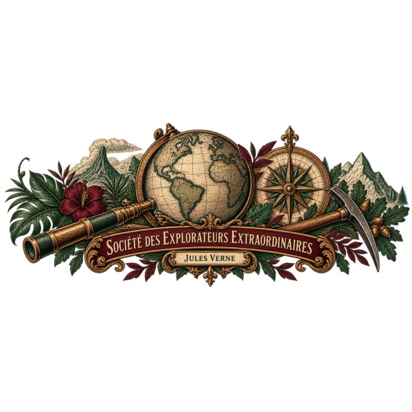 Mug Jules Verne - Société des explorateurs extraordinaires, décor à plat