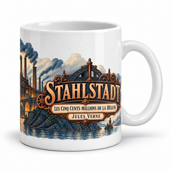 Mug Jules Verne - Stahlstadt, anse à droite