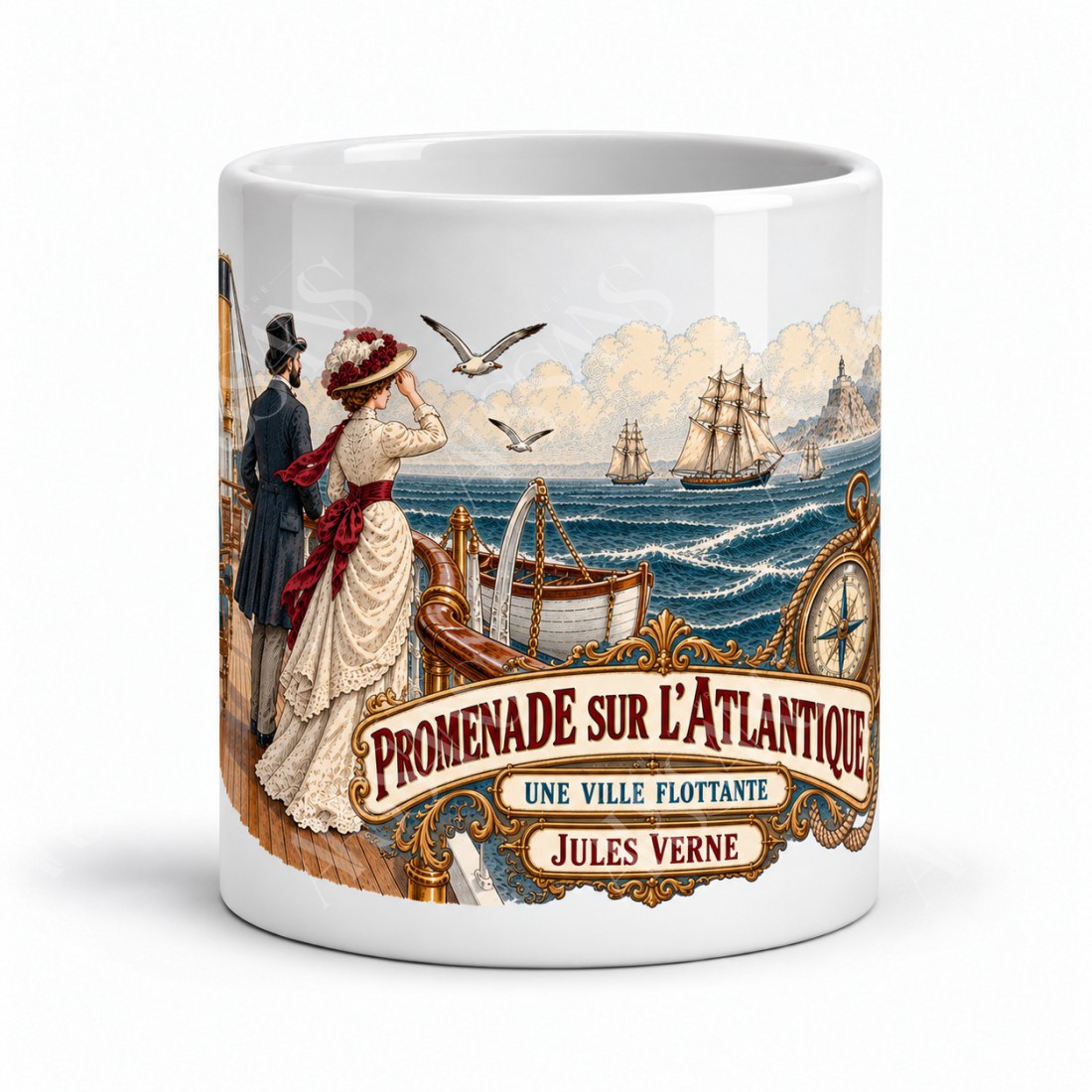 Mug Jules Verne - Promenade sur l’Atlantique, vue de face