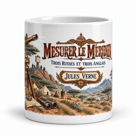 Mug Jules Verne - Mesurer le méridien, vue de face