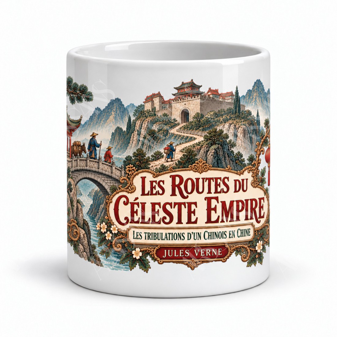 Mug Jules Verne - Les routes du Céleste Empire, vue de face