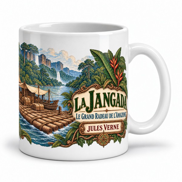 Mug Jules Verne - Le grand radeau de l’Amazone, anse à droite