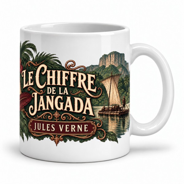 Mug Jules Verne - Le chiffre de la Jangada, anse à droite