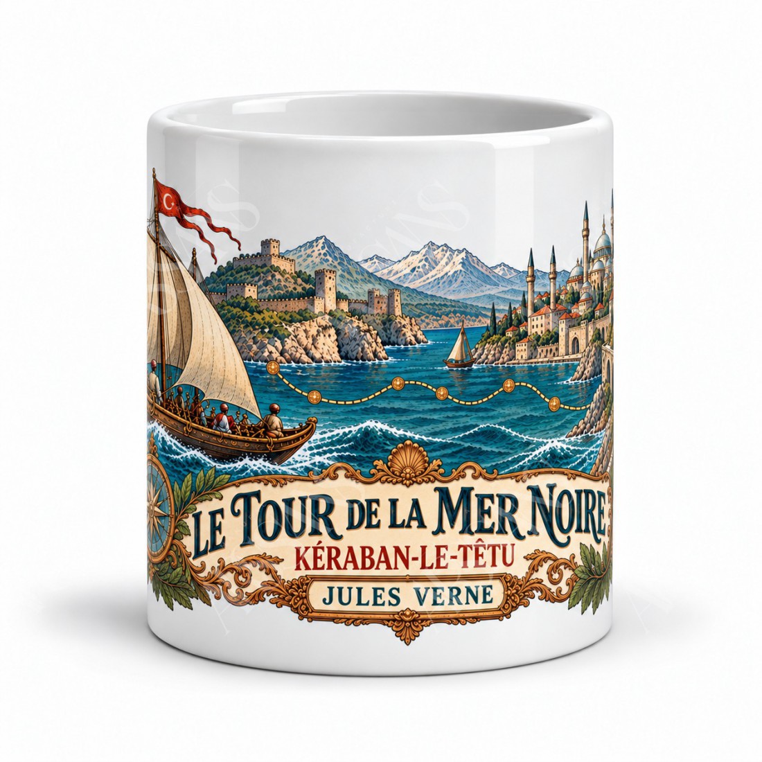 Mug Jules Verne - Le tour de la mer Noire, vue de face
