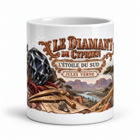 Mug Jules Verne - Le diamant de Cyprien, vue de face