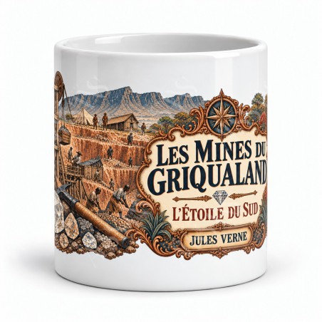 Mug Jules Verne - Les mines du Griqualand, vue de face