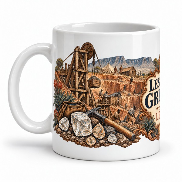 Mug Jules Verne - Les mines du Griqualand, anse à gauche