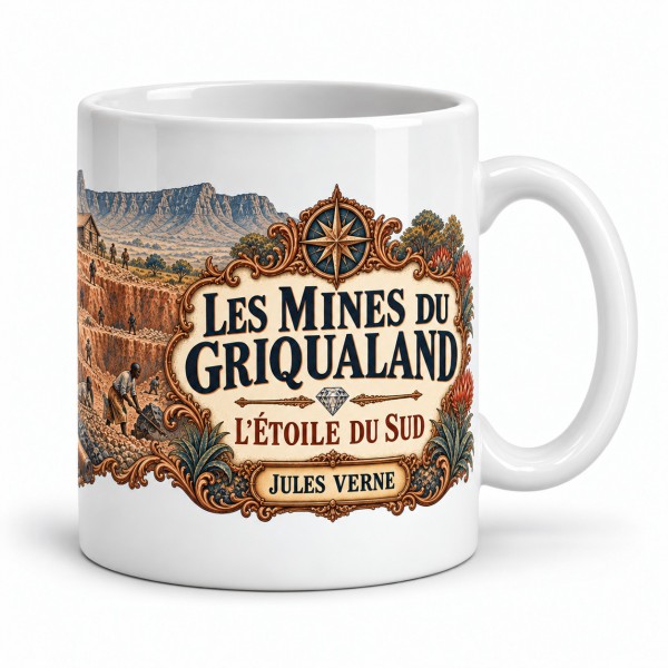 Mug Jules Verne - Les mines du Griqualand, anse à droite