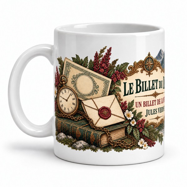Mug Jules Verne - Le billet du destin, anse à gauche