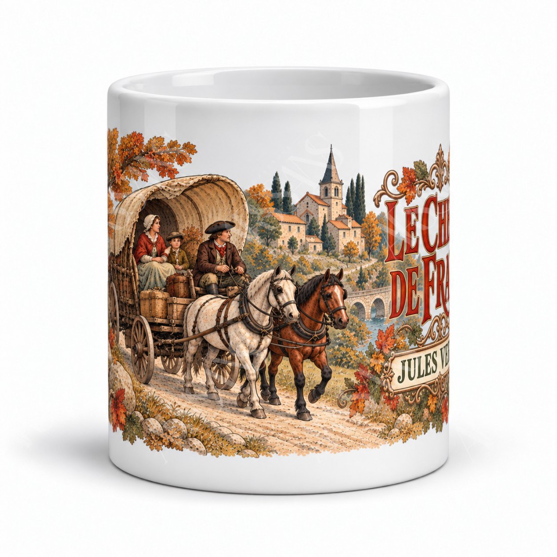 Mug Jules Verne - Le retour en France, vue de face