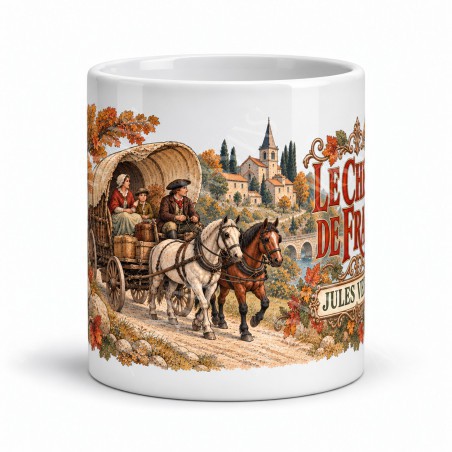Mug Jules Verne - Le retour en France, vue de face