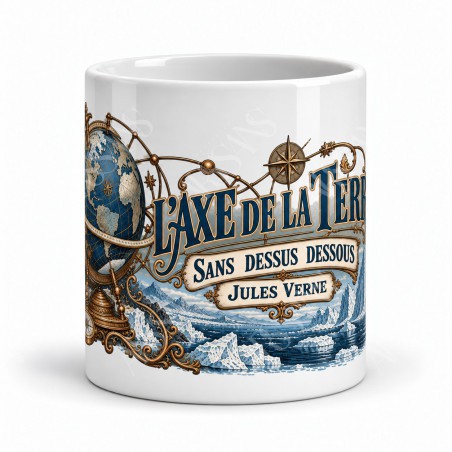 Mug Jules Verne - L’axe de la Terre, vue de face