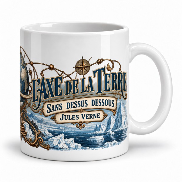 Mug Jules Verne - L’axe de la Terre, anse à droite