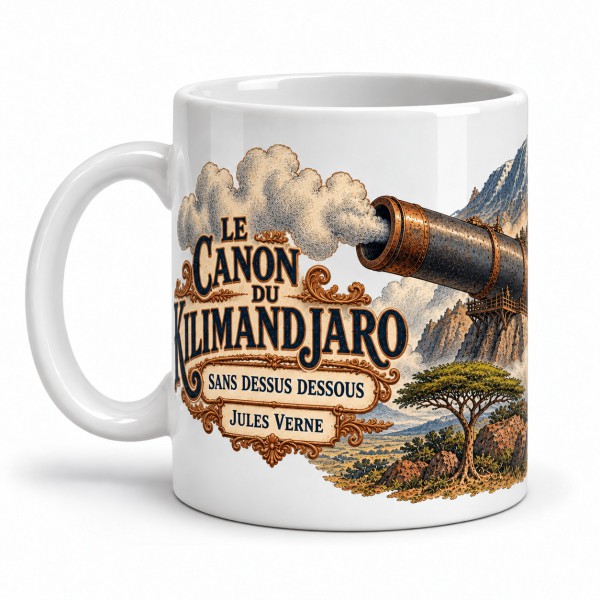 Mug Jules Verne - Le canon du Kilimandjaro, anse à gauche