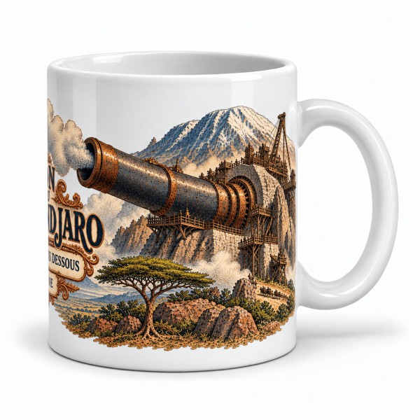 Mug Jules Verne - Le canon du Kilimandjaro, anse à droite