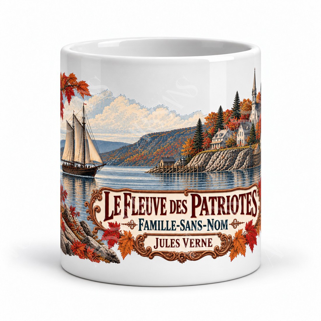 Mug Jules Verne - Le fleuve des patriotes, vue de face