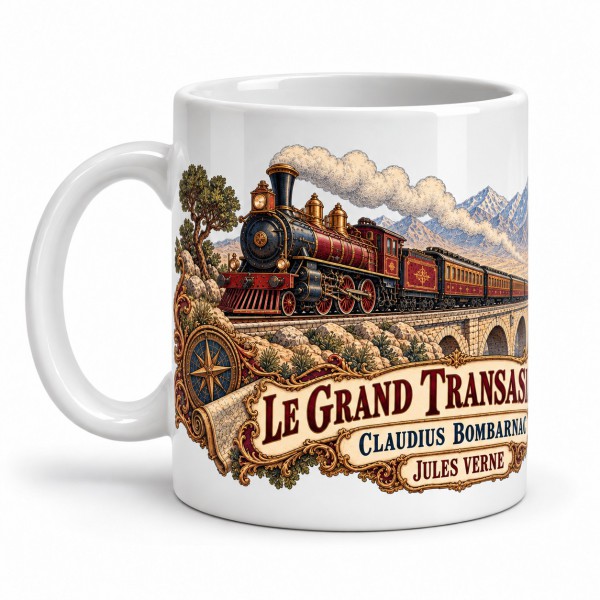Mug Jules Verne - Le Grand Transasiatique, anse à gauche