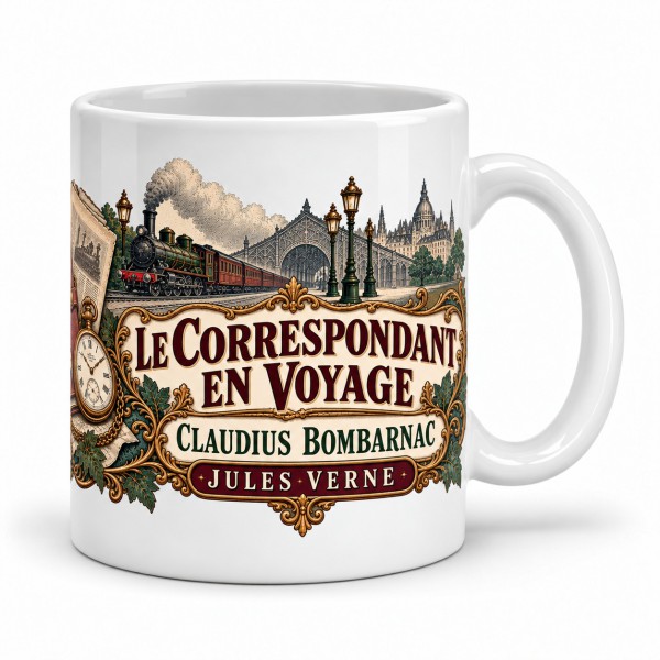 Mug Jules Verne - Le correspondant en voyage, anse à droite