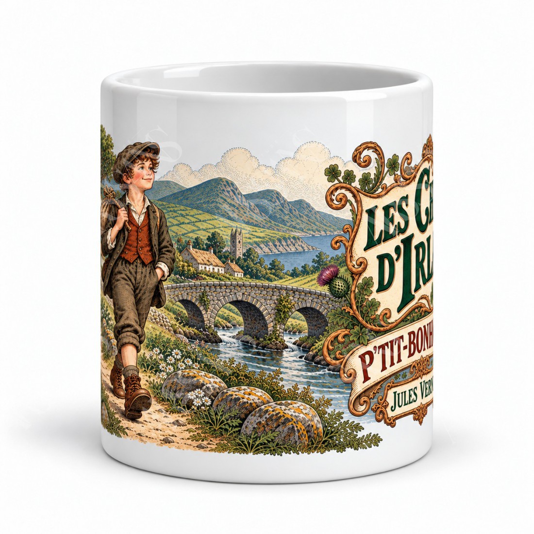 Mug Jules Verne - Les chemins d’Irlande, vue de face