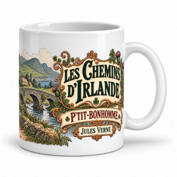 Mug Jules Verne - Les chemins d’Irlande, anse à droite