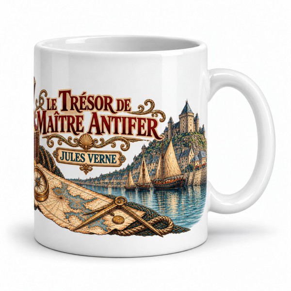 Mug Jules Verne - Le trésor de Maître Antifer, anse à droite