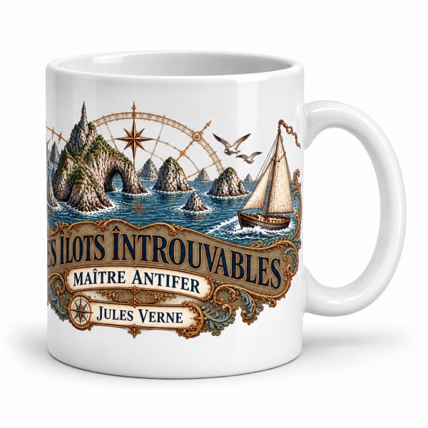 Mug Jules Verne - Les îlots introuvables, anse à droite
