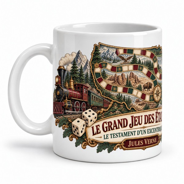 Mug Jules Verne - Le grand jeu des États-Unis, anse à gauche