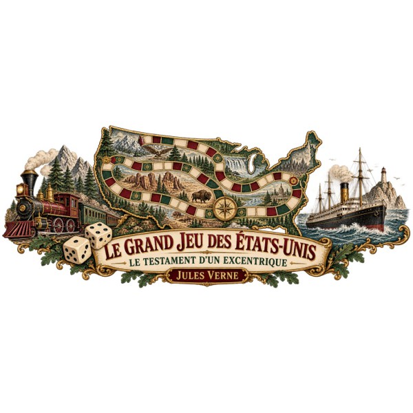 Mug Jules Verne - Le grand jeu des États-Unis, décor à plat