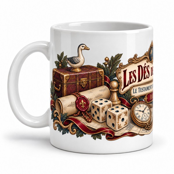 Mug Jules Verne - Les dés de l’héritage, anse à gauche