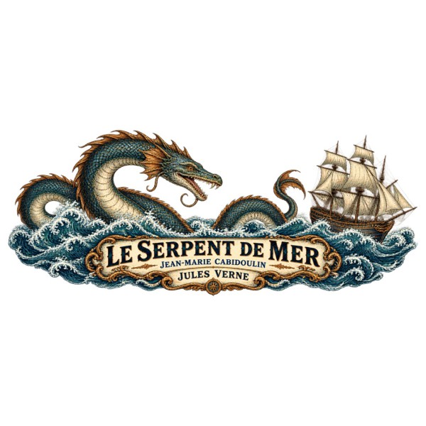 Mug Jules Verne - Le serpent de mer, décor à plat