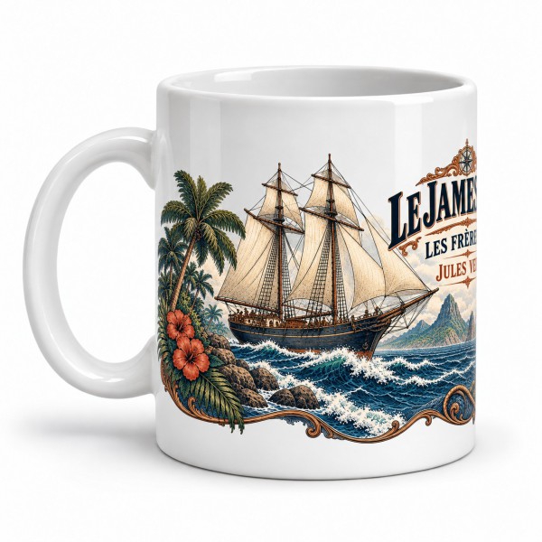 Mug Jules Verne - Le James-Cook, anse à gauche
