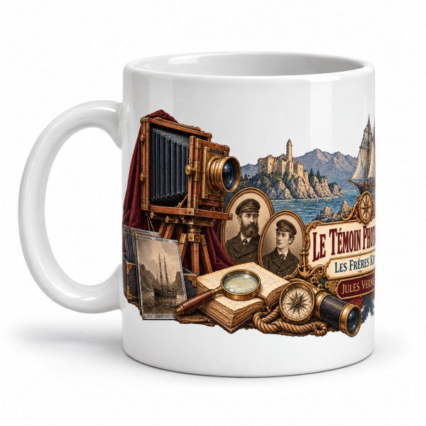Mug Jules Verne - Le témoin photographique, anse à gauche