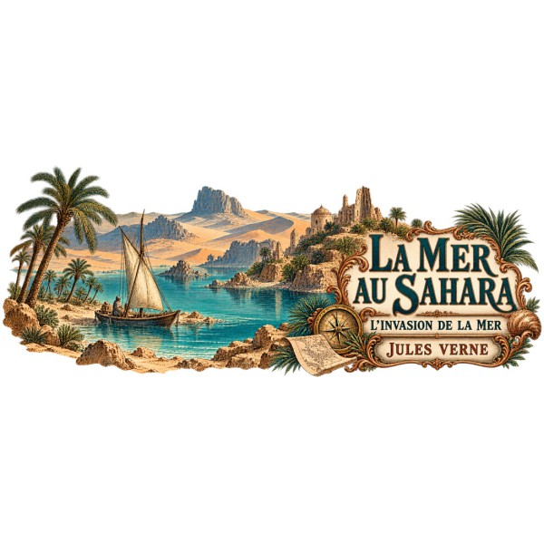 Mug Jules Verne - La mer au Sahara, décor à plat