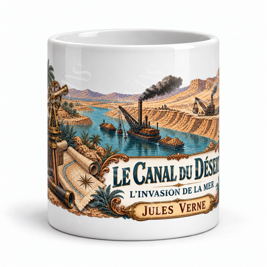 Mug Jules Verne - Le canal du désert, vue de face