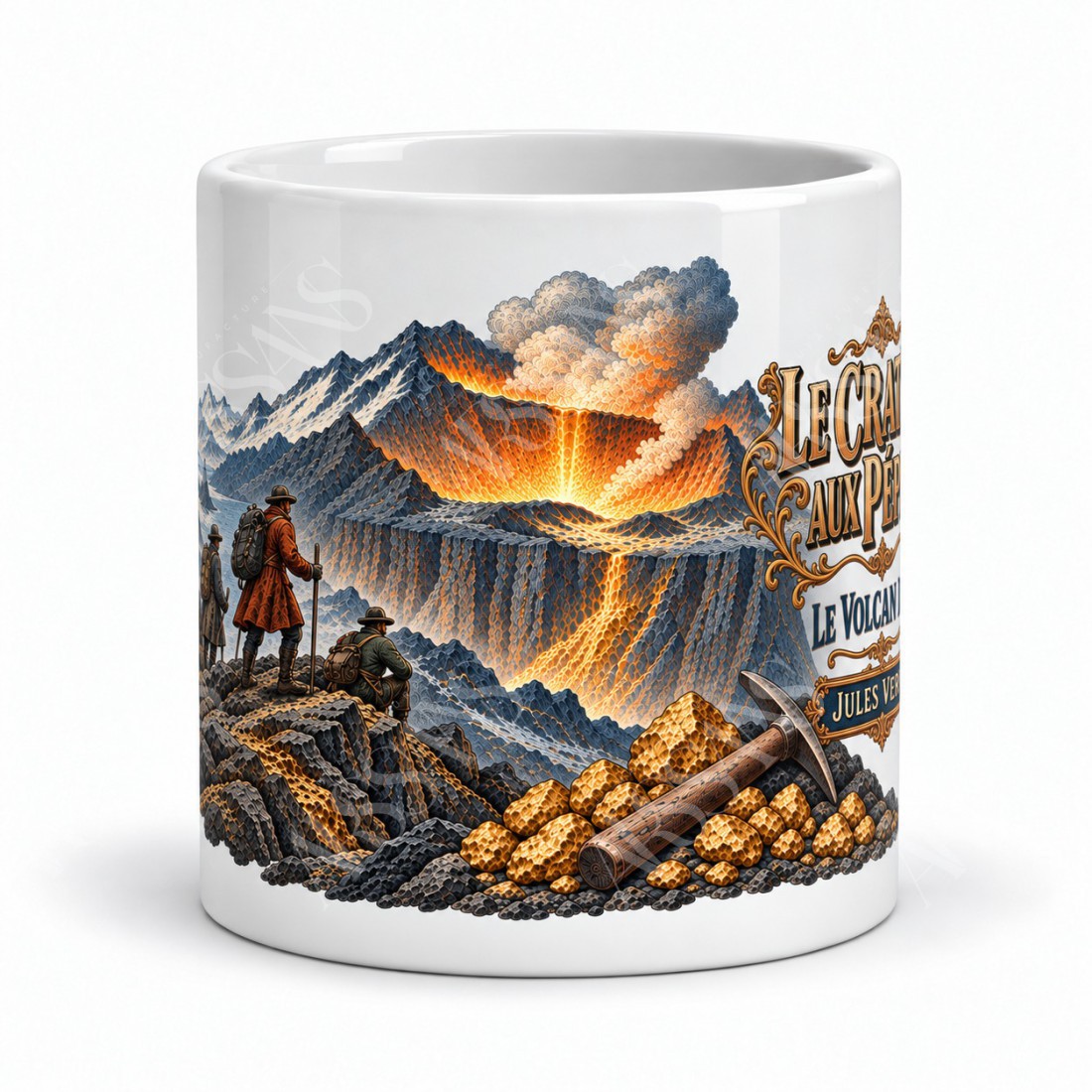 Mug Jules Verne - Le cratère aux pépites, vue de face