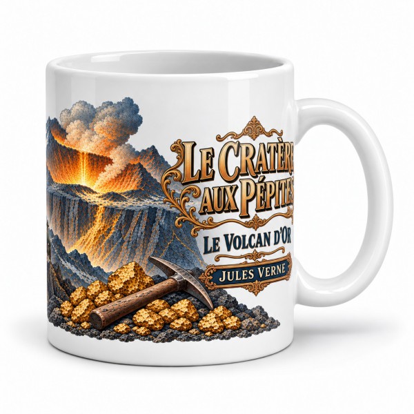 Mug Jules Verne - Le cratère aux pépites, anse à droite