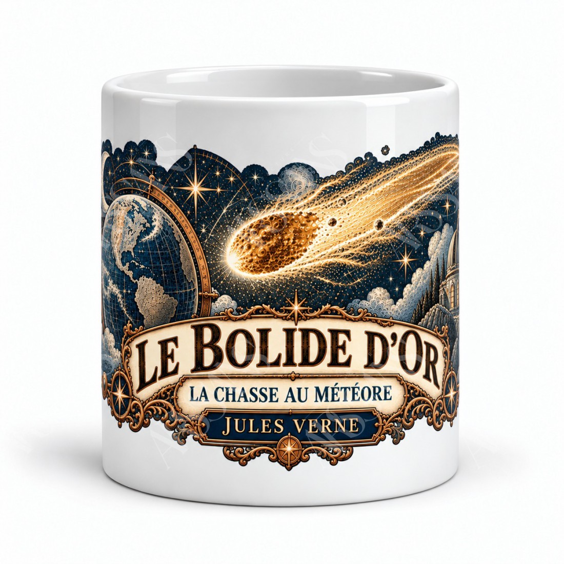 Mug Jules Verne - Le bolide d’or, vue de face