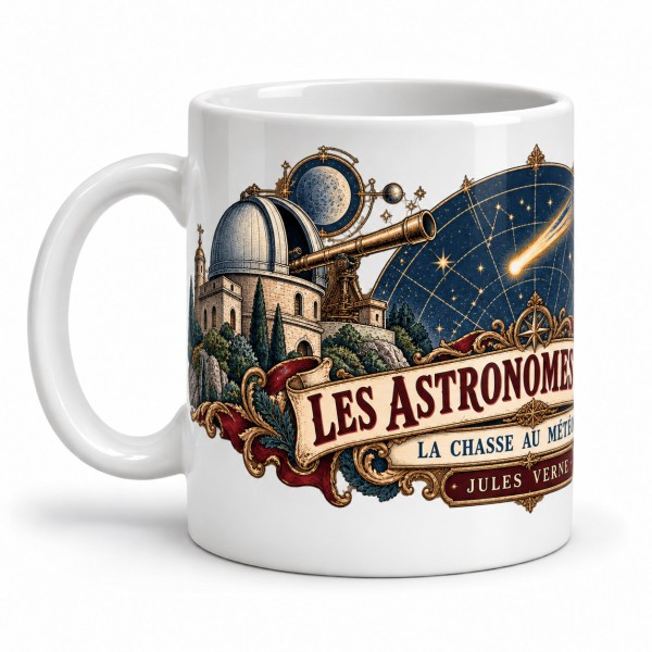 Mug Jules Verne - Les astronomes rivaux, anse à gauche