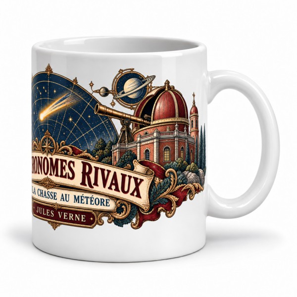 Mug Jules Verne - Les astronomes rivaux, anse à droite