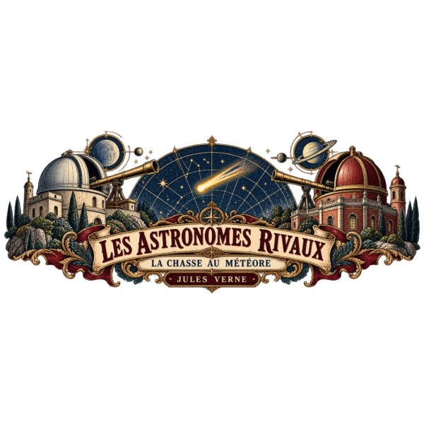 Mug Jules Verne - Les astronomes rivaux, décor à plat