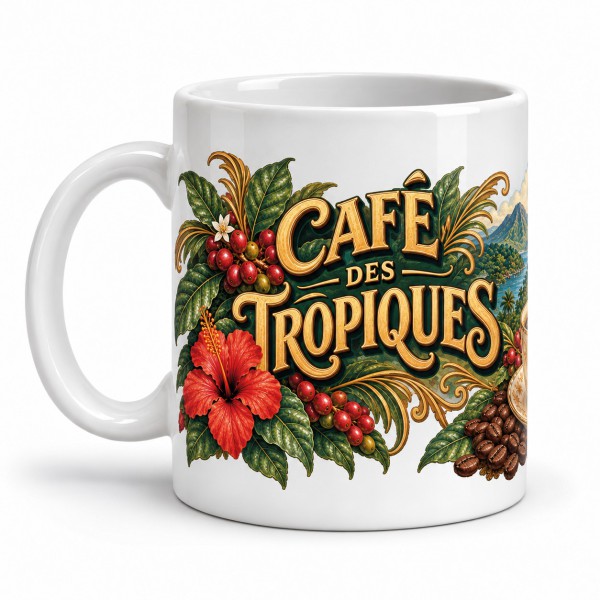 Mug café - Café des Tropiques, anse à gauche
