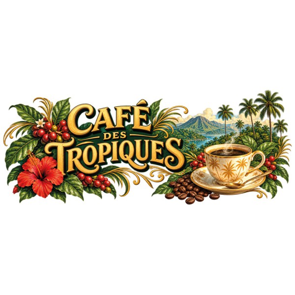 Mug café - Café des Tropiques, décor à plat