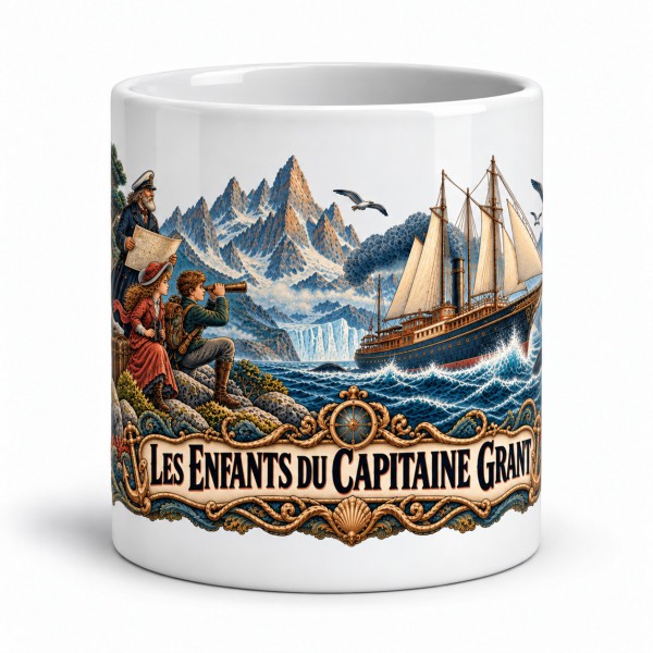 Mug Jules Verne - Les Enfants du capitaine Grant, façon affiche, Manufacture Arssans
