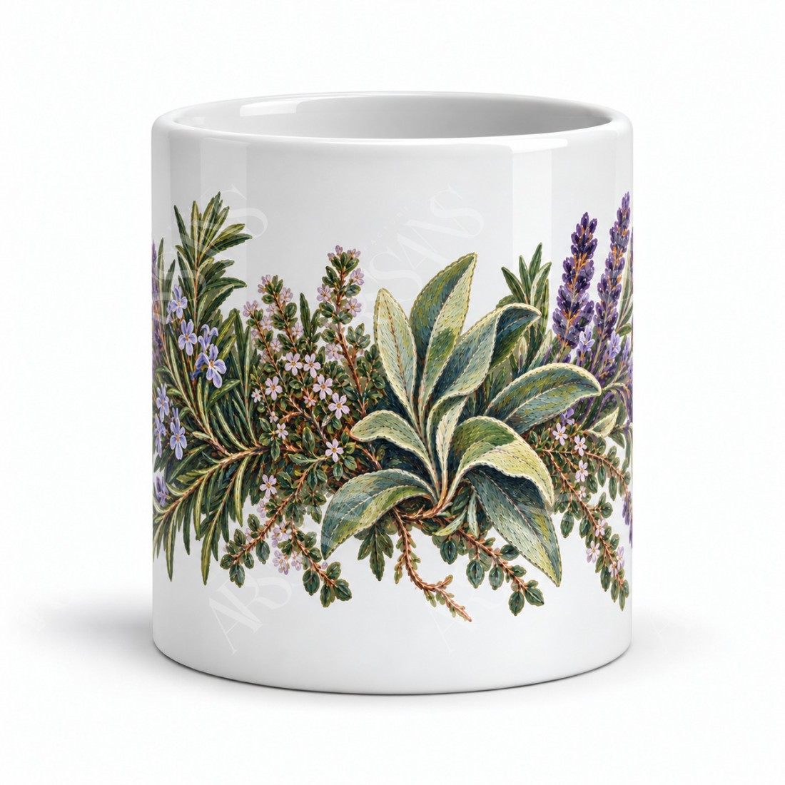 Mug Provence - Herbier de garrigue, vue de face
