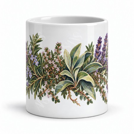 Mug Provence - Herbier de garrigue, vue de face