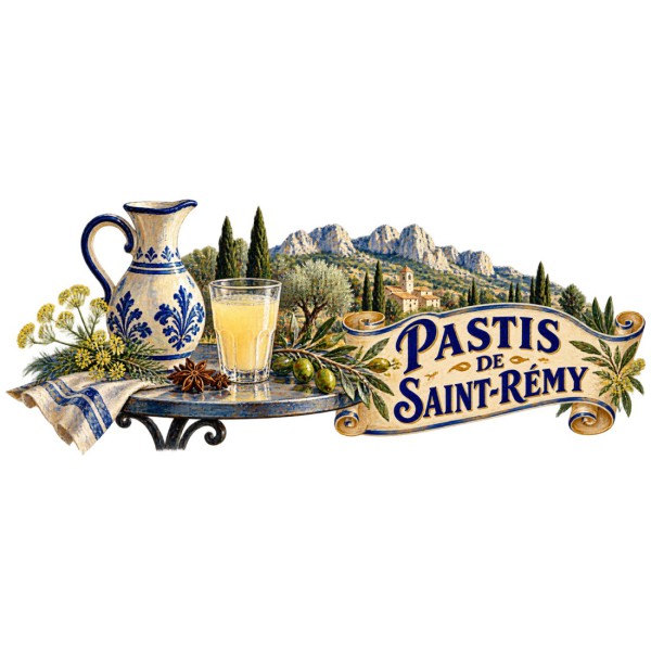 Mug apéritif - Pastis de Saint-Rémy, décor à plat