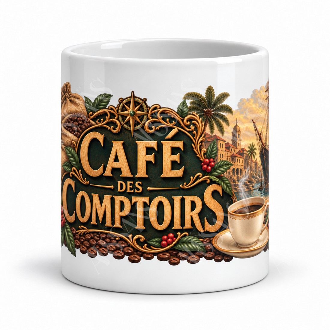Mug café - Café des Comptoirs, vue de face